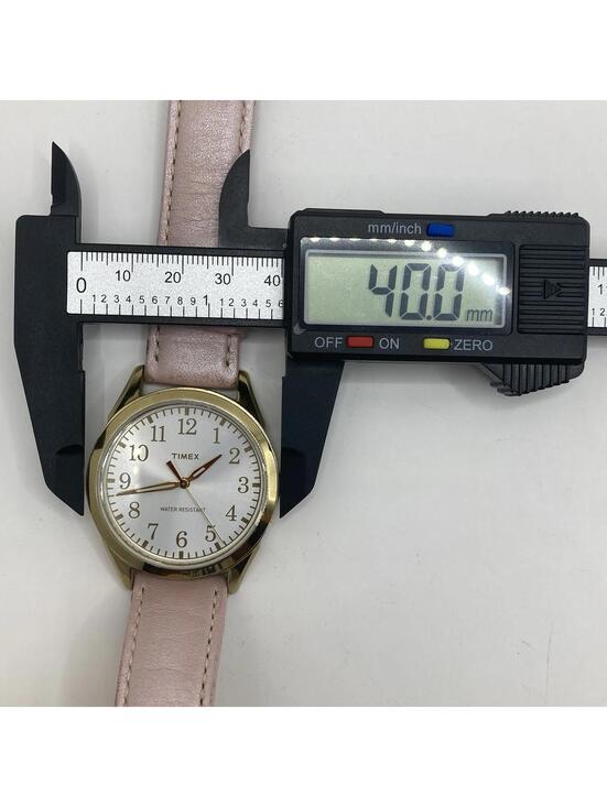 Womens Timex Briarwood Watch 40mm Gold Silver Tone Pink Leather Band New Battery main image 4